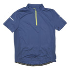 CRIVIT Mens Blue Athletic T-Shirt XL Short Sleeve Half Zip Reflective Sports