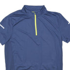 CRIVIT Mens Blue Athletic T-Shirt XL Short Sleeve Half Zip Reflective Sports