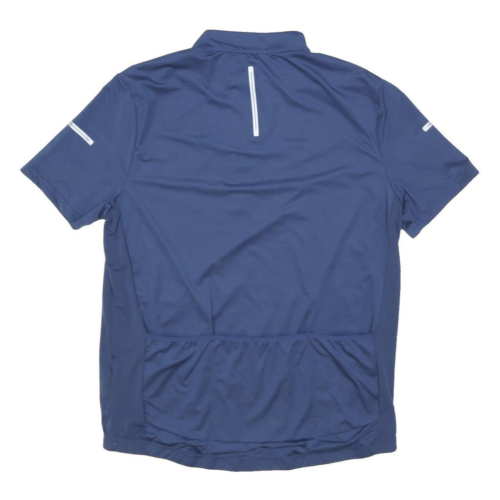 CRIVIT Mens Blue Athletic T-Shirt XL Short Sleeve Half Zip Reflective Sports