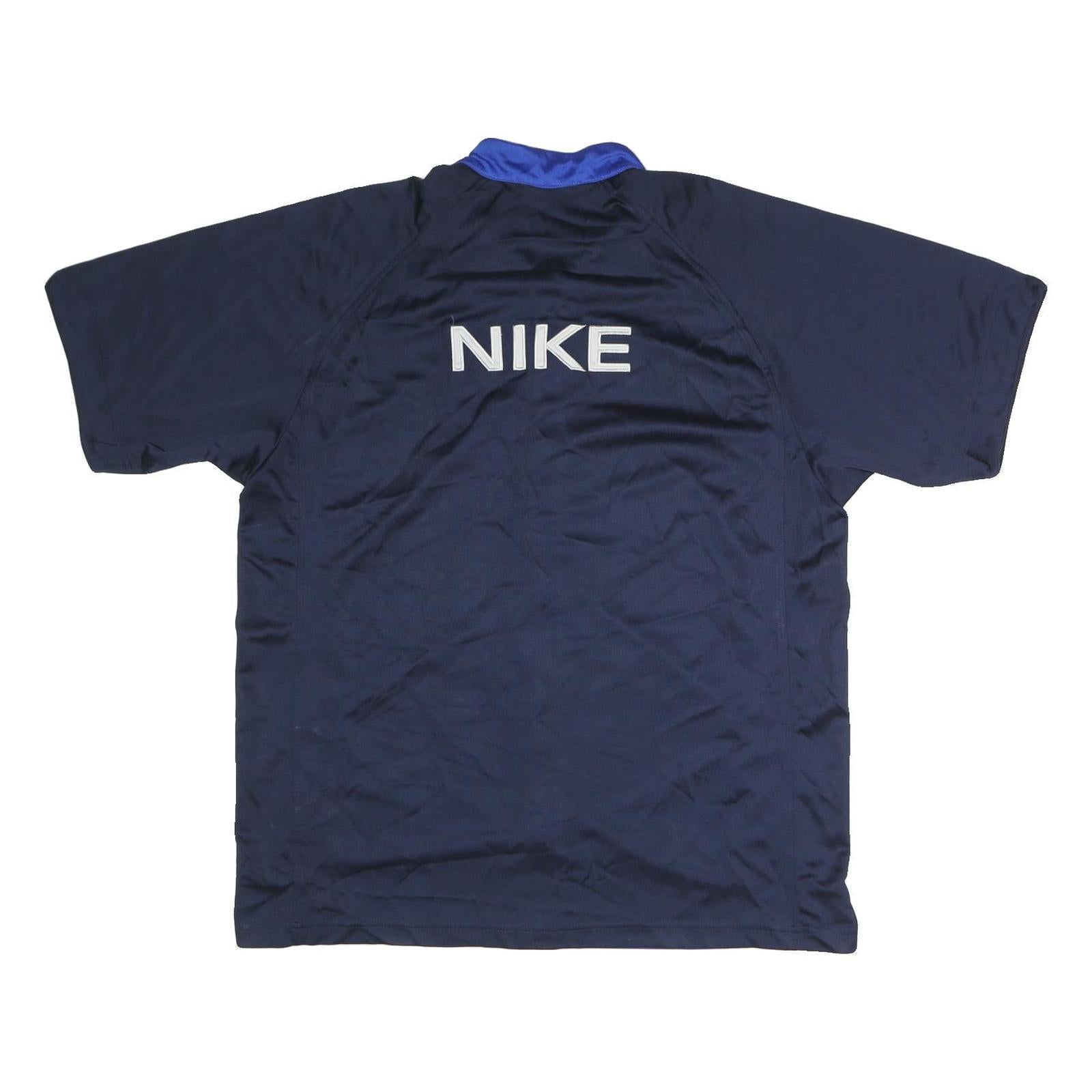 NIKE Mens Blue & Navy Zip Front Sports Jacket XL Polyester Blend Short Sleeve