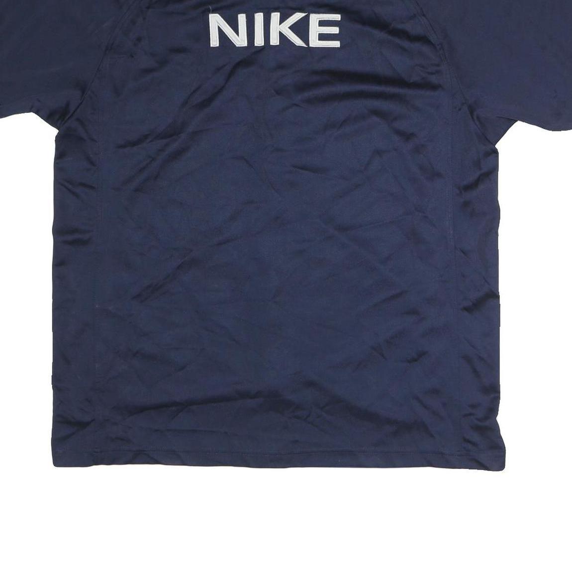 NIKE Mens Blue & Navy Zip Front Sports Jacket XL Polyester Blend Short Sleeve