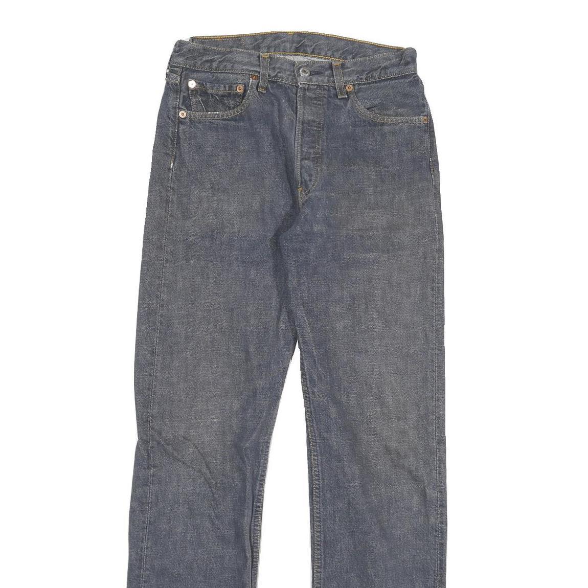 LEVI'S 501 Mens Jeans Blue Regular Straight Denim Medium W29 L32 Button Closure