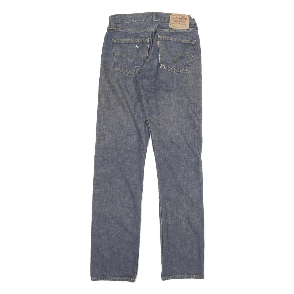 LEVI'S 501 Mens Jeans Blue Regular Straight Denim Medium W29 L32 Button Closure