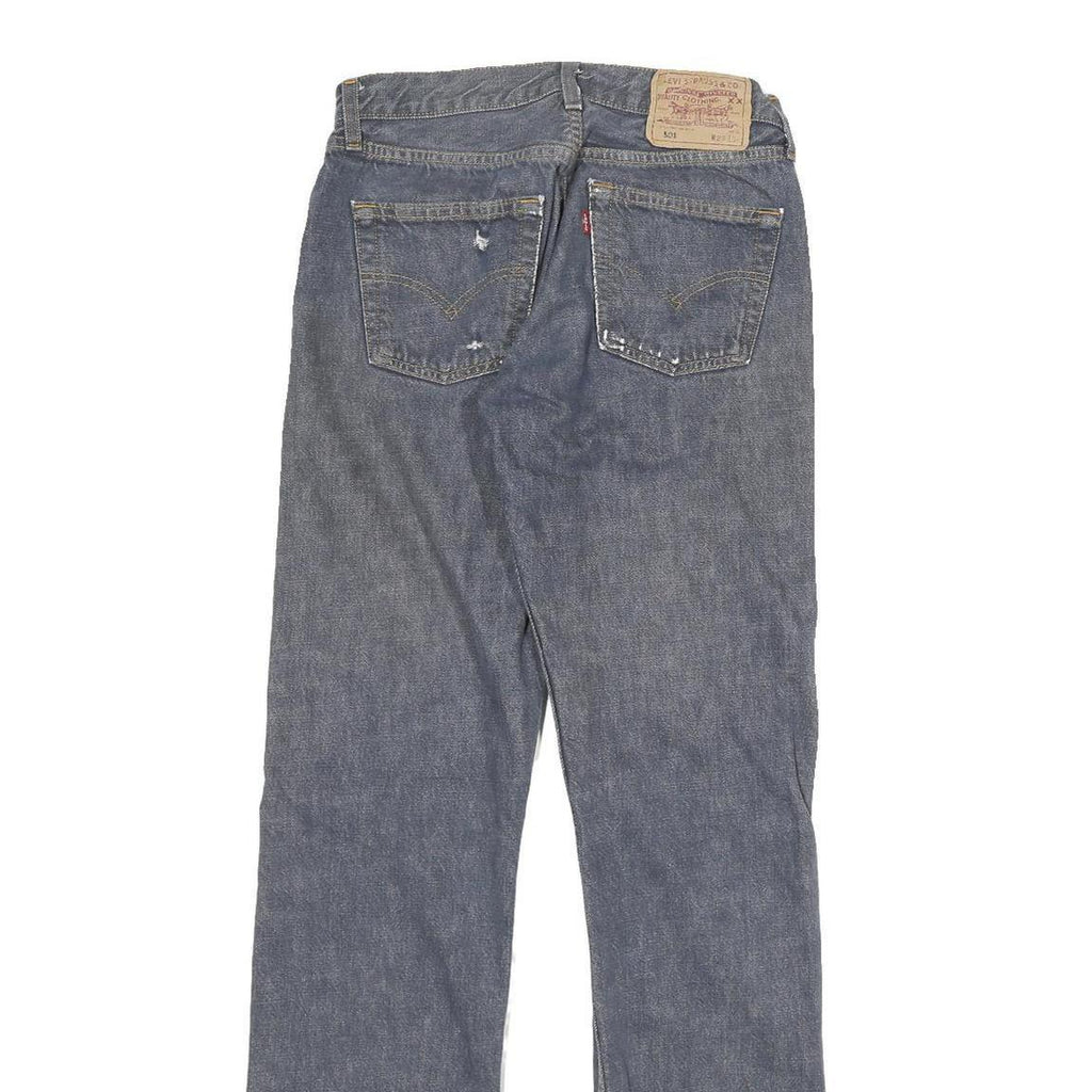 LEVI'S 501 Mens Jeans Blue Regular Straight Denim Medium W29 L32 Button Closure
