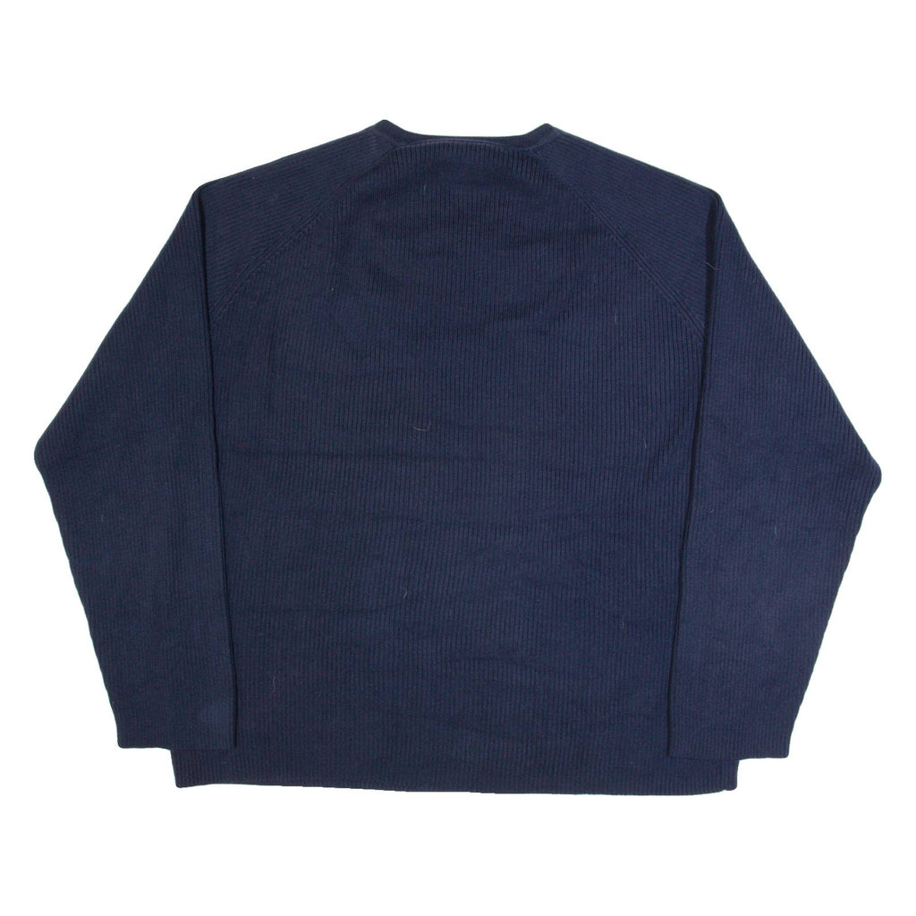 TOMMY HILFIGER Mens Jumper Blue V-Neck Tight Knit 2XL