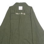 WRANGLER Mens Green Cotton Blend Casual Shirt L Button Pocket Long Sleeve