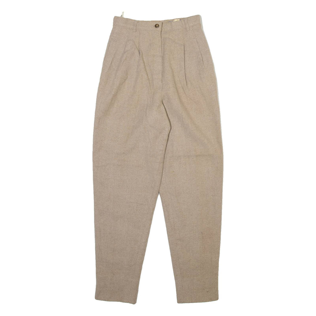 PACO RABANNE Womens Trousers Beige Relaxed Tapered Wool W24 L27