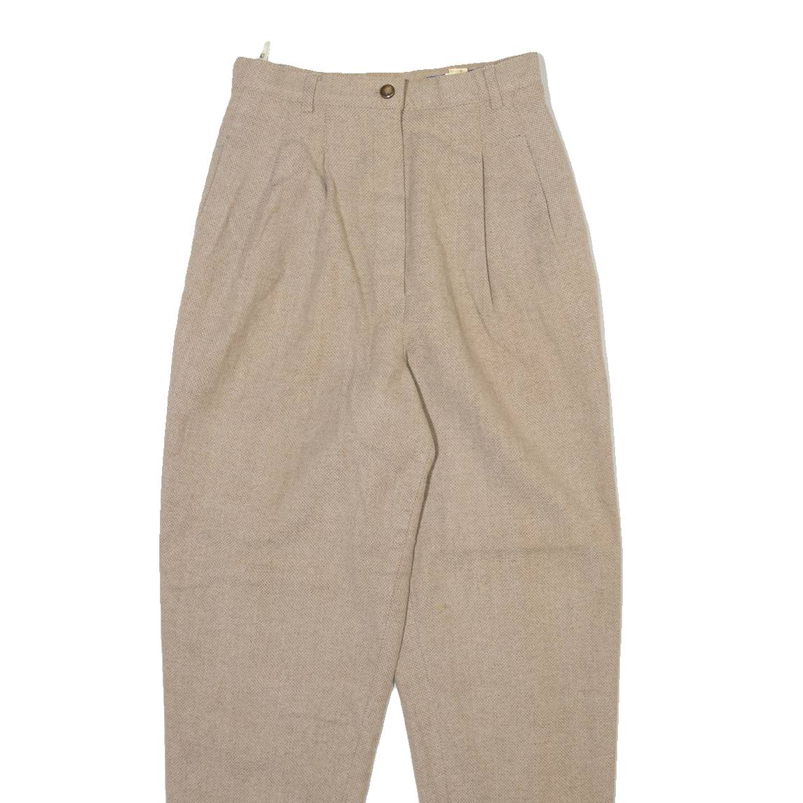 PACO RABANNE Womens Trousers Beige Relaxed Tapered Wool W24 L27
