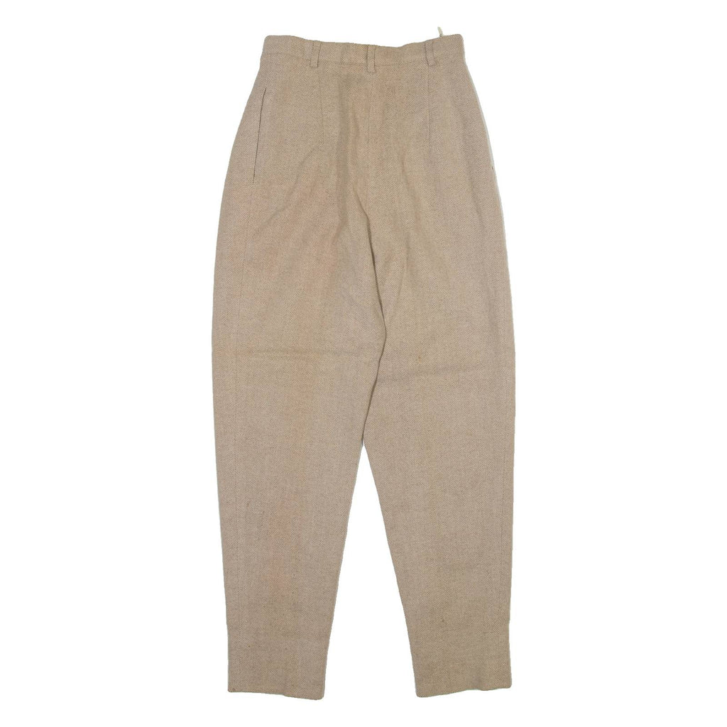 PACO RABANNE Womens Trousers Beige Relaxed Tapered Wool W24 L27