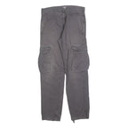 CARHARTT Mens Cotton Blend Grey Relaxed Cargo Trousers W30 L32 Utility Workwear