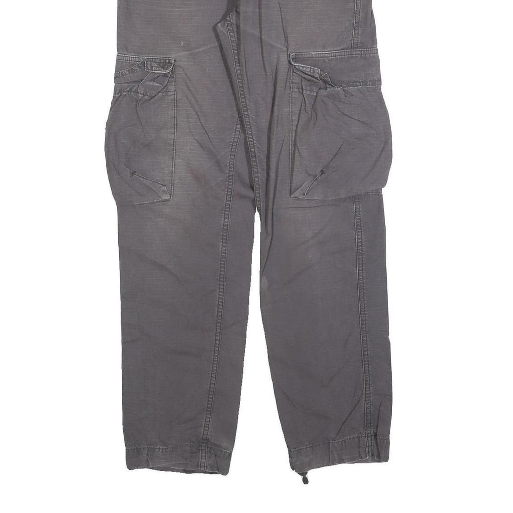 CARHARTT Mens Cotton Blend Grey Relaxed Cargo Trousers W30 L32 Utility Workwear
