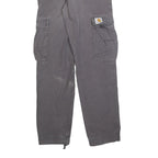 CARHARTT Mens Cotton Blend Grey Relaxed Cargo Trousers W30 L32 Utility Workwear