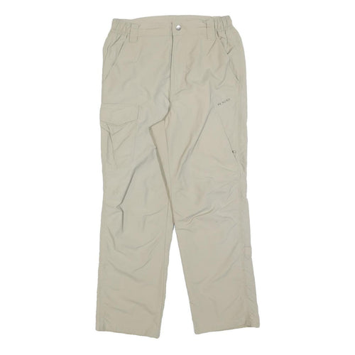 46 NORD Womens Polyester Blend Beige Regular Straight Trousers W28 L26 Cargo Zip