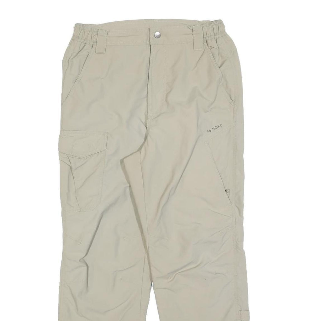 46 NORD Womens Polyester Blend Beige Regular Straight Trousers W28 L26 Cargo Zip