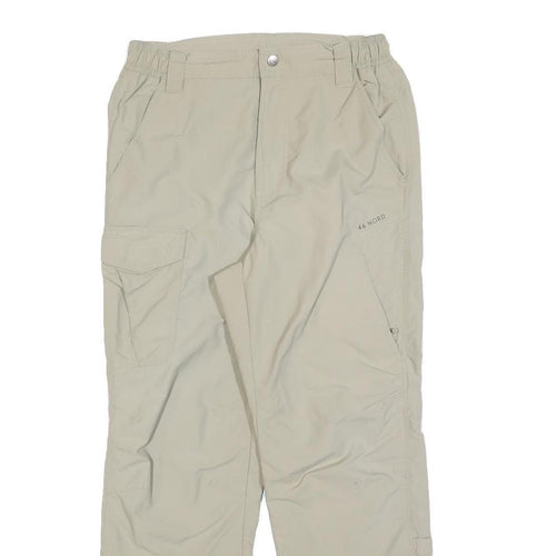 46 NORD Womens Polyester Blend Beige Regular Straight Trousers W28 L26 Cargo Zip