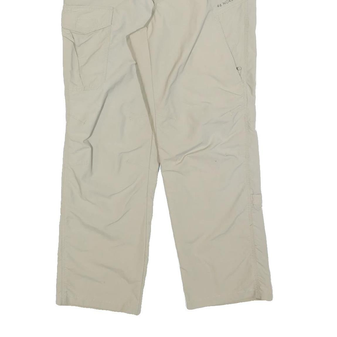 46 NORD Womens Polyester Blend Beige Regular Straight Trousers W28 L26 Cargo Zip