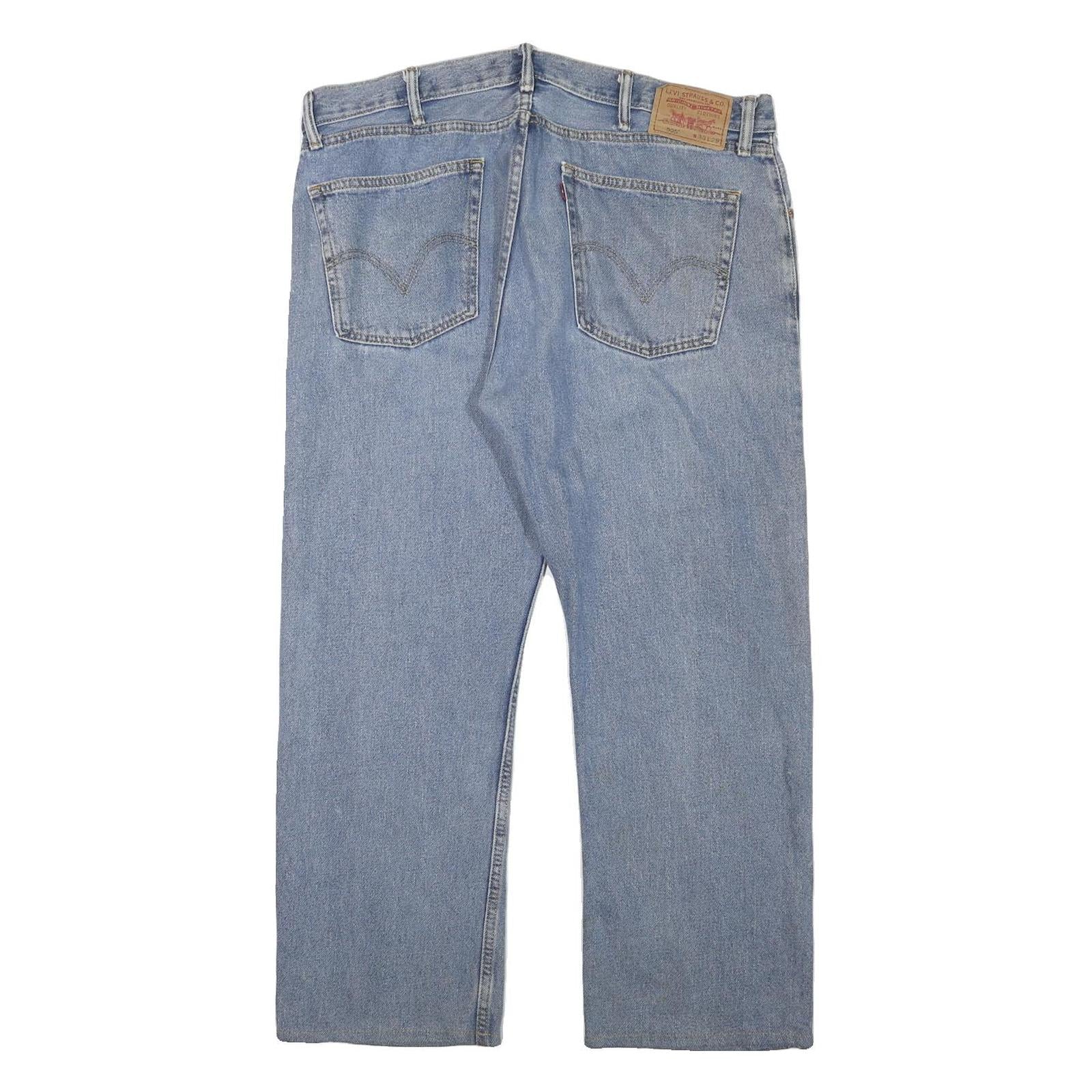 LEVI'S Mens Regular Fit Straight Leg Denim Light Blue Cotton Blend Jeans W38 L27