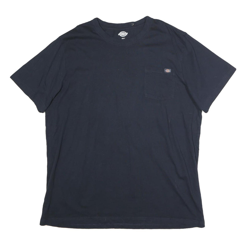 DICKIES Mens Black Pocket T-Shirt 2XL Short Sleeve Crew Neck Workwear Casual