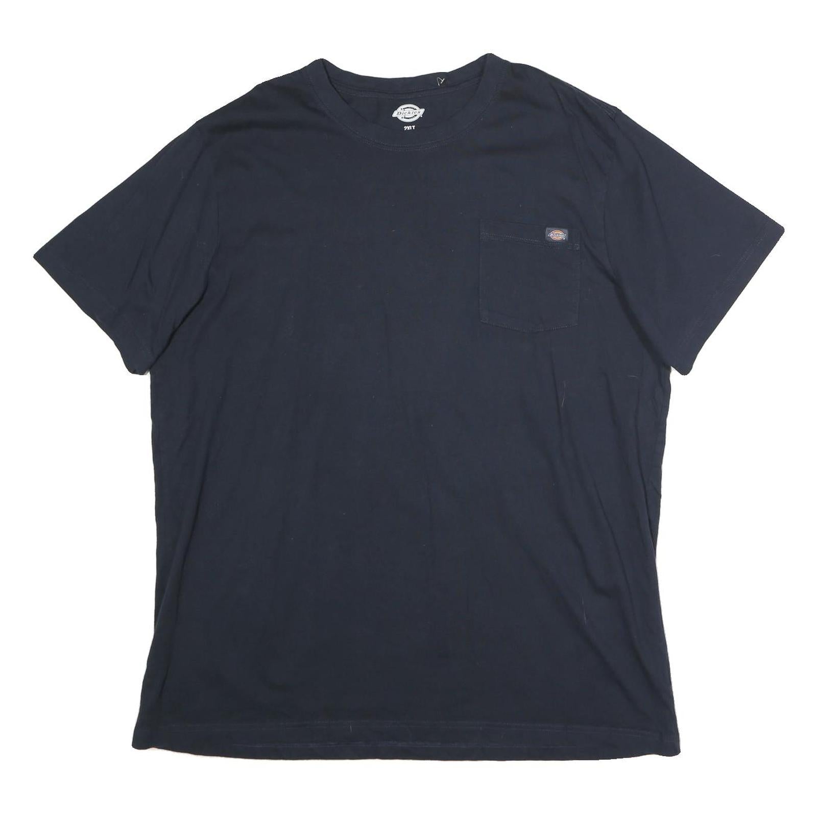DICKIES Mens Black Pocket T-Shirt 2XL Short Sleeve Crew Neck Workwear Casual