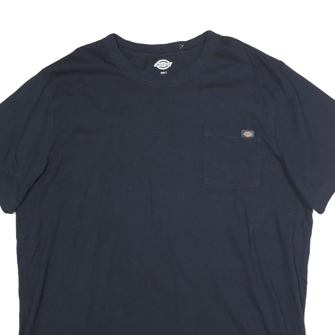 DICKIES Mens Black Pocket T-Shirt 2XL Short Sleeve Crew Neck Workwear Casual