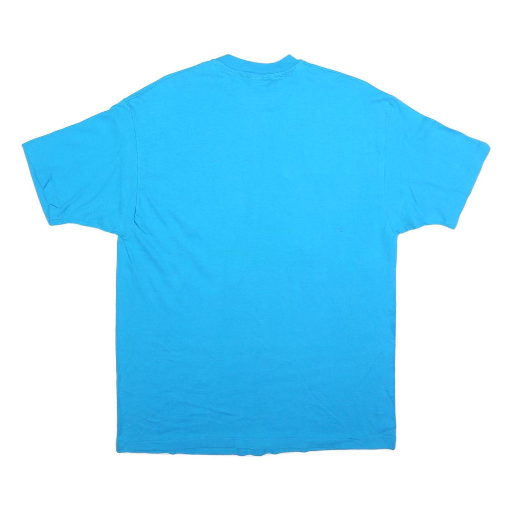 HANES Mens Blue Graphic T-Shirt XL Short Sleeve Crew Neck BeautiControl Design