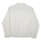 CHAPS Mens White Cotton Zip Jacket L Woven Plain Lightweight Casual