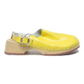 LADYBIRD Womens Yellow Leather Buckle Strap Clogs UK 3 Comfortable Slip On