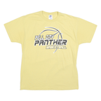 RUSSELL ATHLETIC Mens Yellow Pell City Panther Basketball T-Shirt M Short Sleeve