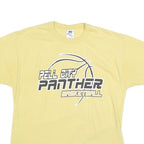 RUSSELL ATHLETIC Mens Yellow Pell City Panther Basketball T-Shirt M Short Sleeve