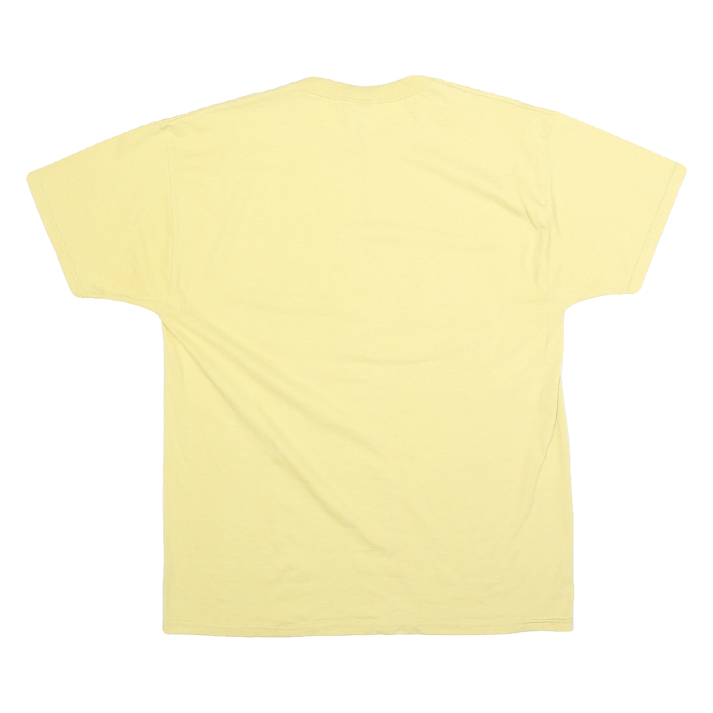 RUSSELL ATHLETIC Mens Yellow Pell City Panther Basketball T-Shirt M Short Sleeve