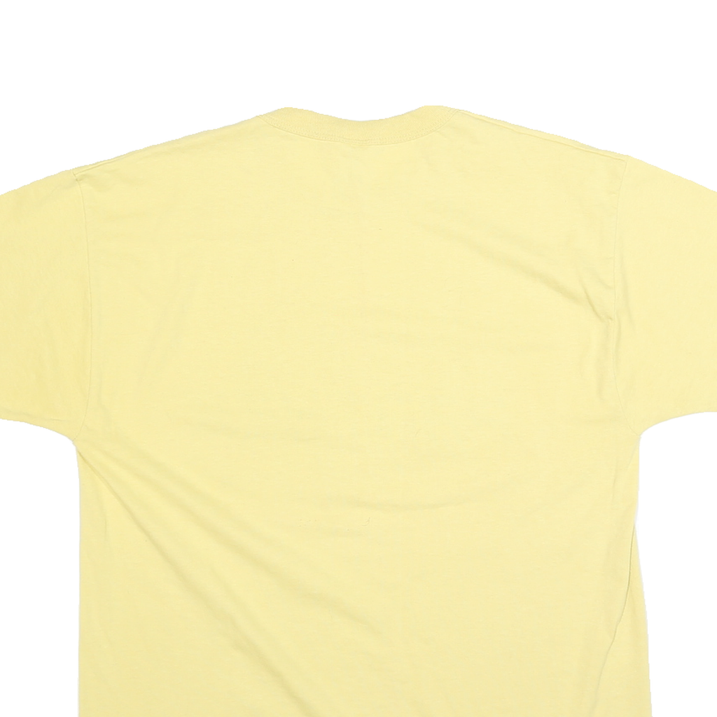 RUSSELL ATHLETIC Mens Yellow Pell City Panther Basketball T-Shirt M Short Sleeve