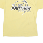 RUSSELL ATHLETIC Mens Yellow Pell City Panther Basketball T-Shirt M Short Sleeve