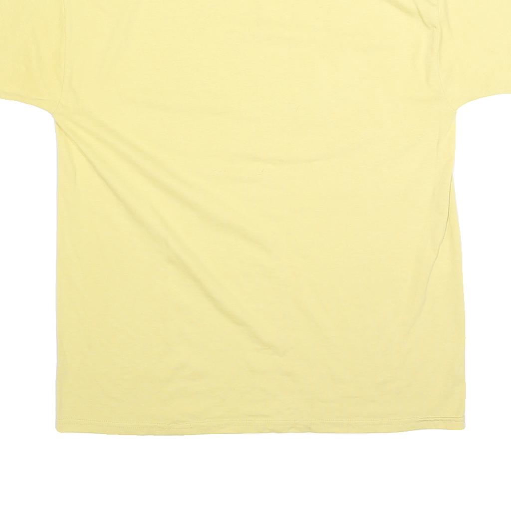 RUSSELL ATHLETIC Mens Yellow Pell City Panther Basketball T-Shirt M Short Sleeve