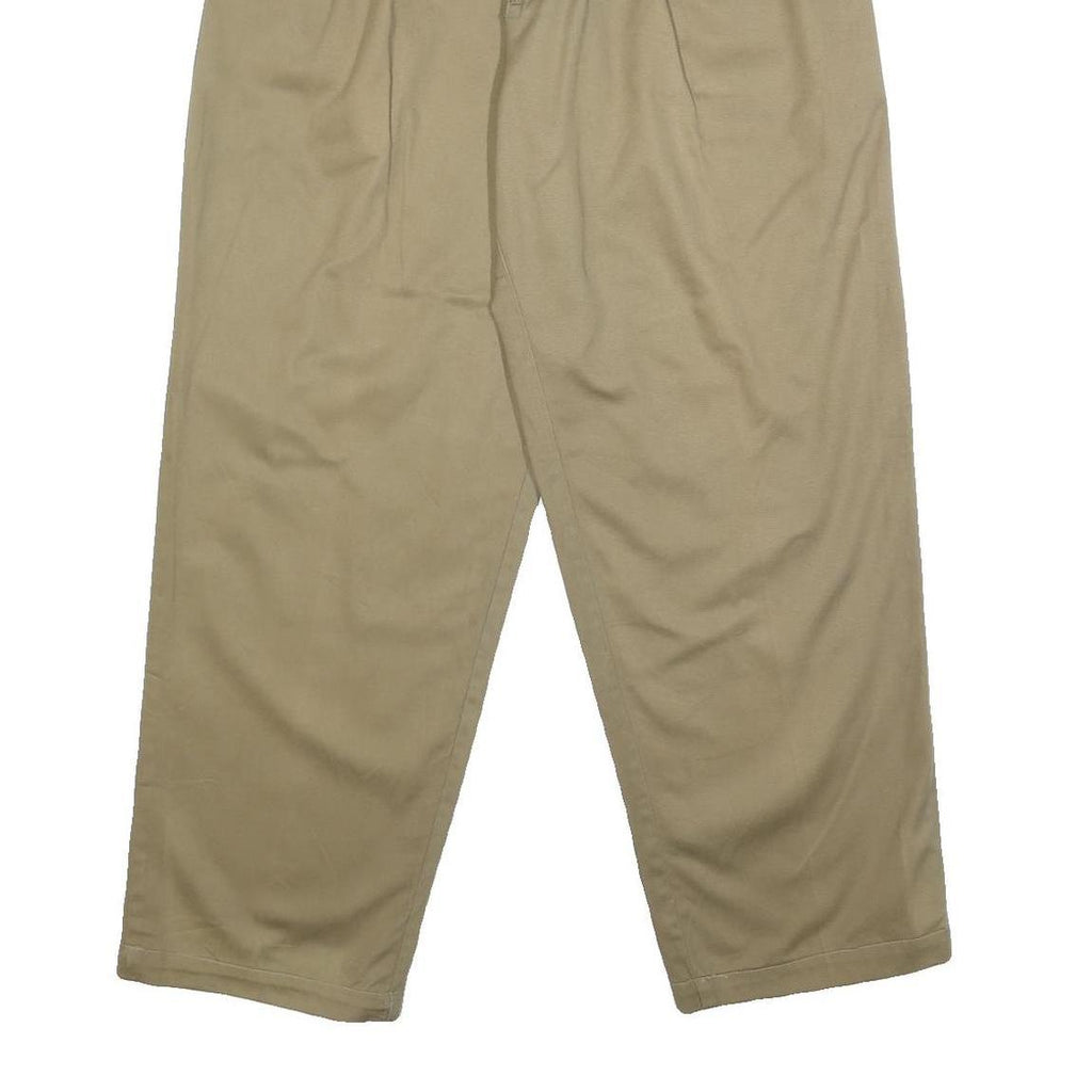 CHAPS RALPH LAUREN Mens Cotton Beige Relaxed Straight Trousers W36 L30 Classic