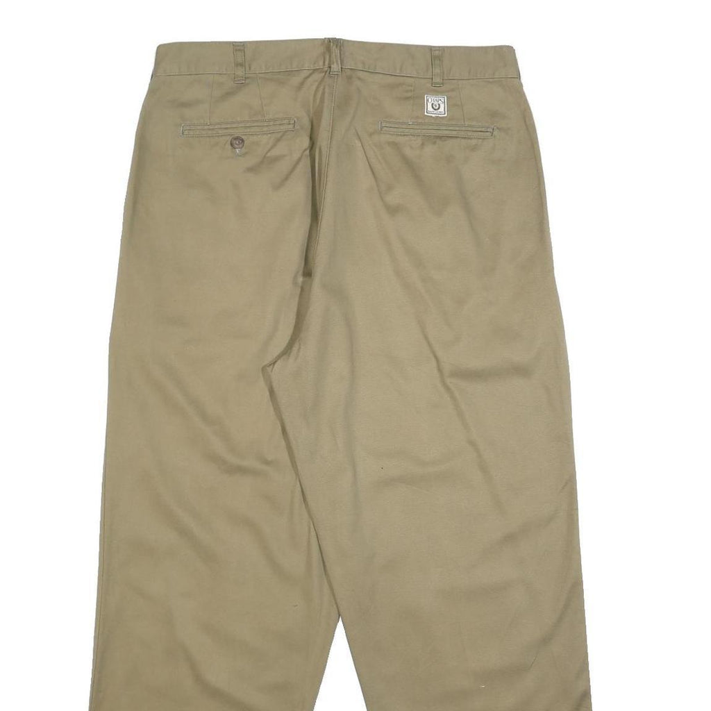 CHAPS RALPH LAUREN Mens Cotton Beige Relaxed Straight Trousers W36 L30 Classic
