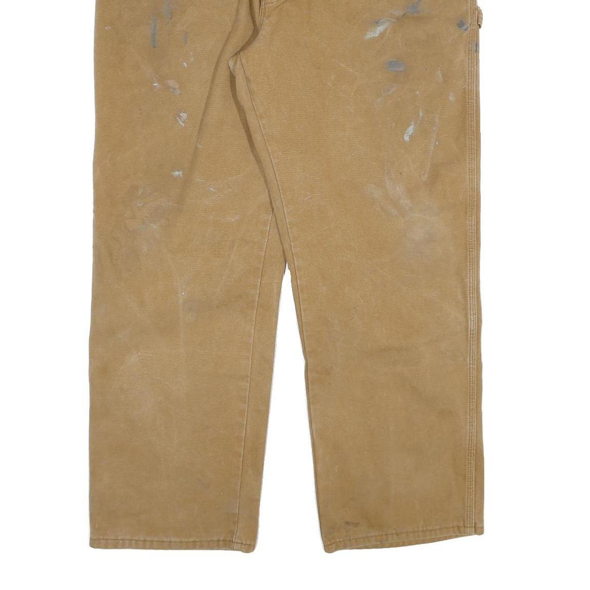 DICKIES Mens Regular Fit Beige Denim Jeans W40 L30 Workwear Zip Closure