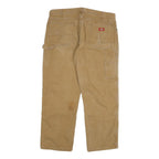 DICKIES Mens Regular Fit Beige Denim Jeans W40 L30 Workwear Zip Closure