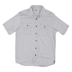 WRANGLER Mens Grey Cotton Blend Short Sleeve Shirt M Casual Workwear