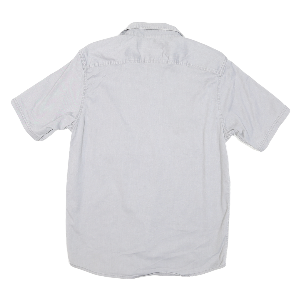WRANGLER Mens Grey Cotton Blend Short Sleeve Shirt M Casual Workwear