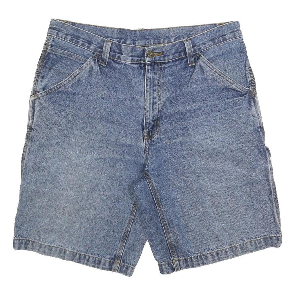 FADED GLORY Mens Denim Blue Casual Shorts L W34 Cotton Blend Classic Fit