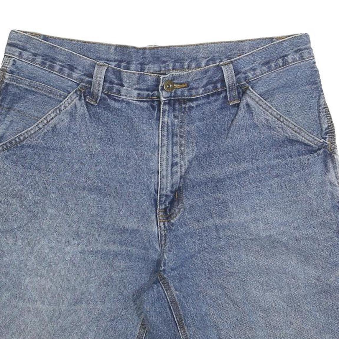 FADED GLORY Mens Denim Blue Casual Shorts L W34 Cotton Blend Classic Fit