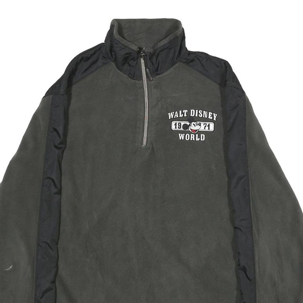 DISNEY Mens Grey & Black Patterned Pullover Basic Knit S Disney World Logo