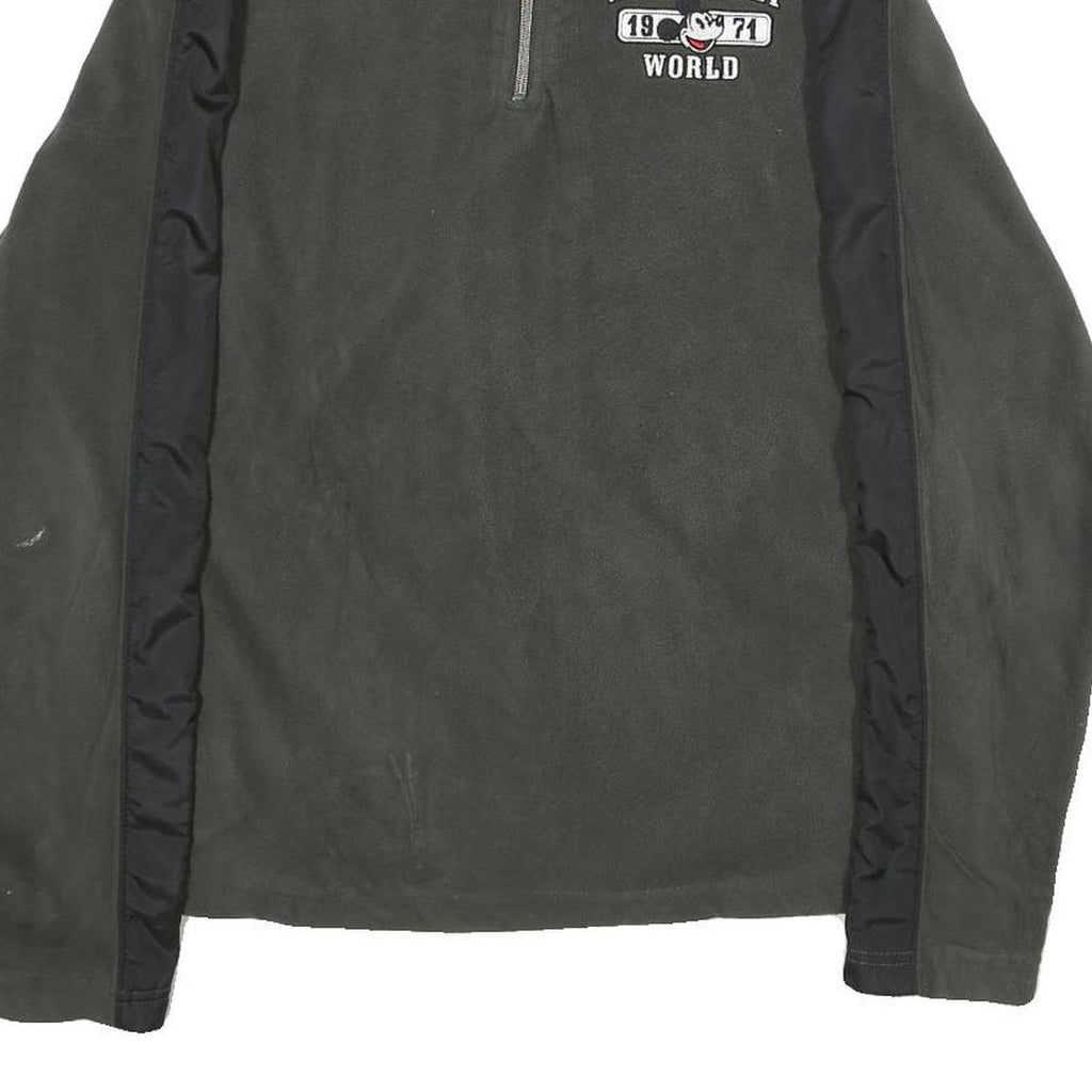 DISNEY Mens Grey & Black Patterned Pullover Basic Knit S Disney World Logo