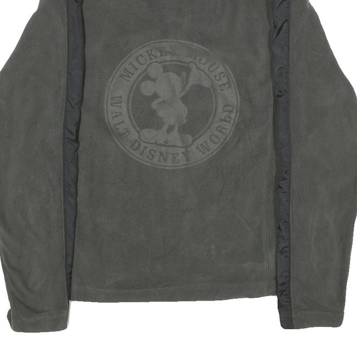 DISNEY Mens Grey & Black Patterned Pullover Basic Knit S Disney World Logo