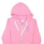 DIESEL Womens Pink Zip Hoodie XS Cotton Blend Casual Sweatshirt