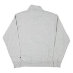 CHAMPION Mens Grey Half Zip M Cotton Blend Pullover Casual Sweatshirt