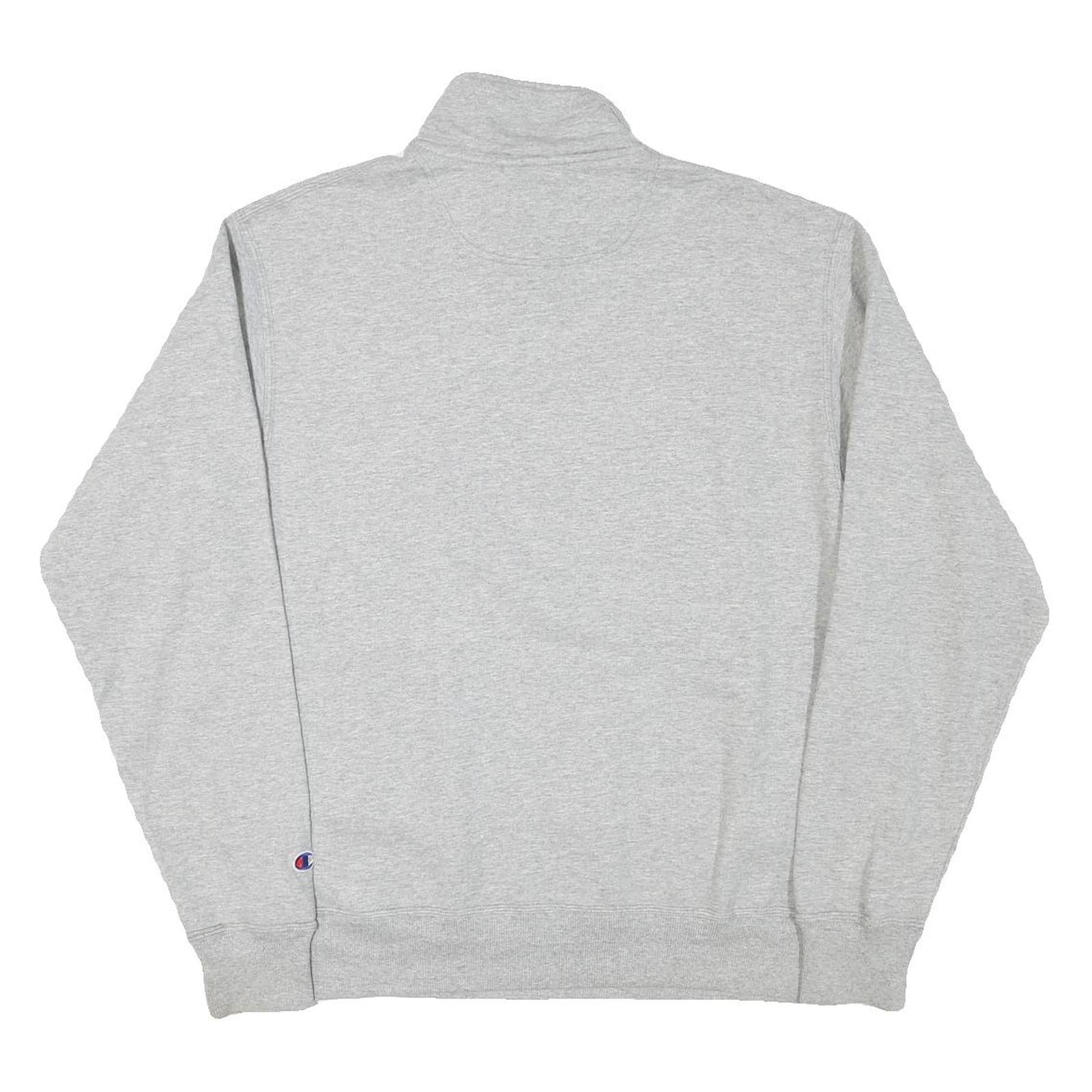 CHAMPION Mens Grey Half Zip M Cotton Blend Pullover Casual Sweatshirt