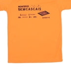 Mens Orange Short Sleeve Graphic T-Shirt S Polyester Blend Round Neck Casual