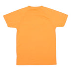 Mens Orange Short Sleeve Graphic T-Shirt S Polyester Blend Round Neck Casual