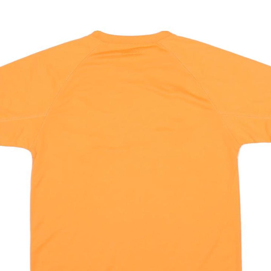 Mens Orange Short Sleeve Graphic T-Shirt S Polyester Blend Round Neck Casual